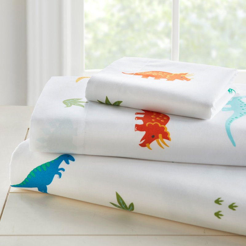 Ensemble de draps pour tout-petits Wildkin - Microfibre douce, drap-housse et drap-housse, taie d'oreiller - Dinosaures du Jura