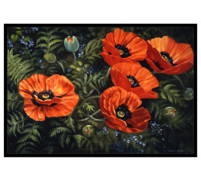 Tapis d'extérieur antidérapant Wanakah Poppies