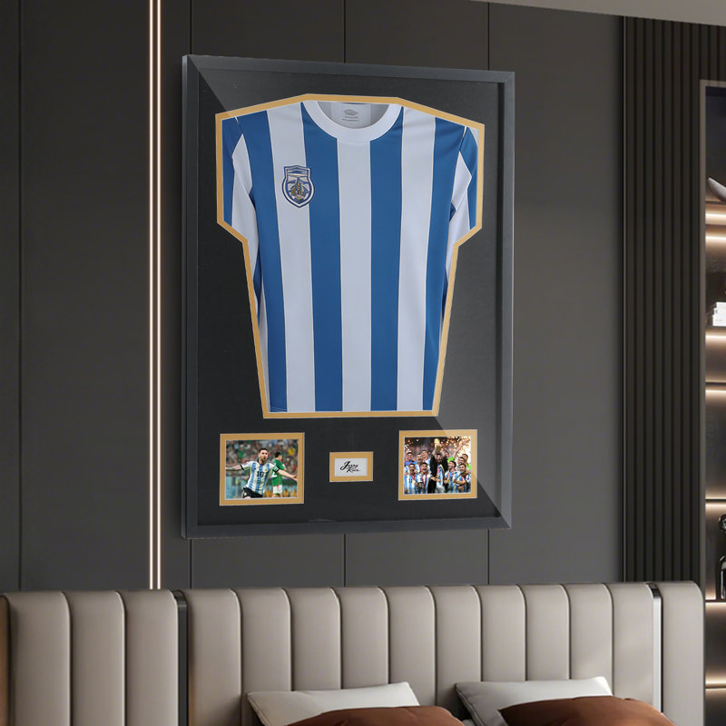 Jersey Frame Display Case with Photo & Signature Slots, 98% UV Protected Wall Mounted Sports Shirt Shadow Box for Football, Basketball, Soccer Jerseys 4 Pack