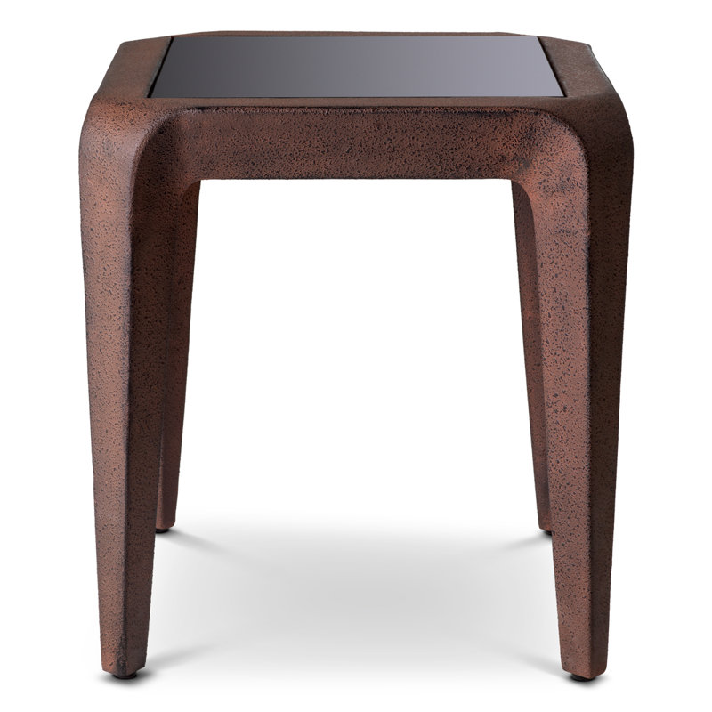 Side Table Quentin Oxidized Look Black Glass