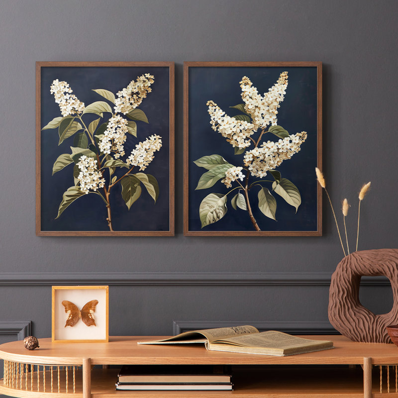 «FLORAL Series CLIV», reproduction encadrée de qualité supérieure - prête à être accrochée - aucun clou requis - aucun clou requis