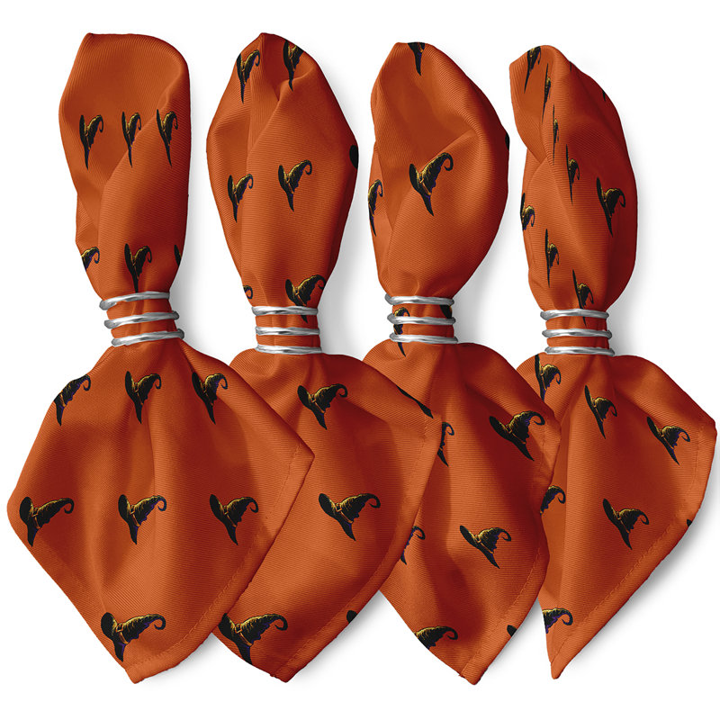 Ensemble de serviettes 4 pièces Witches Brew, L 18 po x L 18 po, Orange