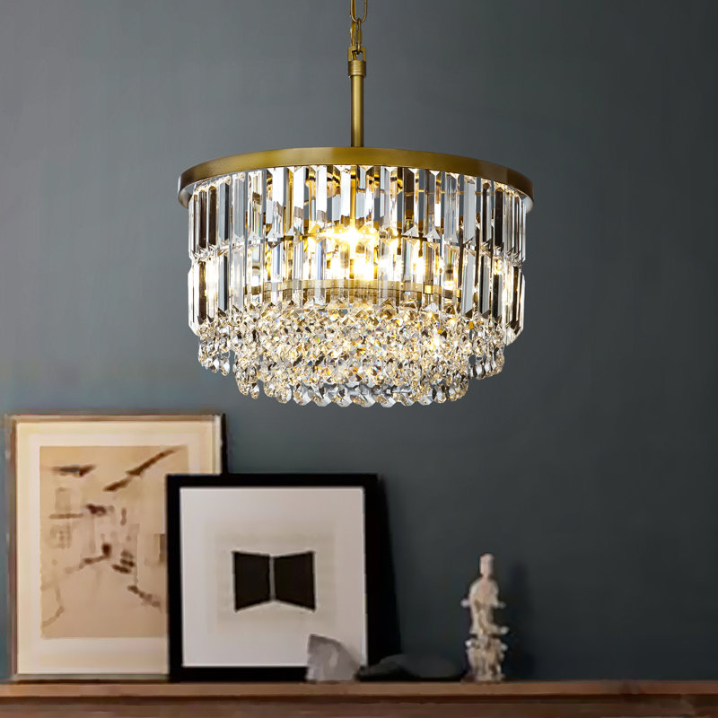 Concetta 3 Lights 16" Traditional Glam Gold Chandelier With Clear Crystal Accents