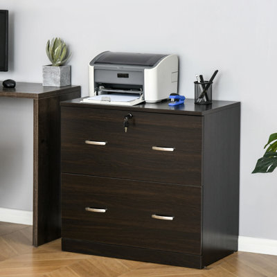 2 classeurs avec serrure, noyer pour bureau à domicile, capacité de poids de 110 lb, l 30,06 po x P 16,5 po H 27,8 po, finition, limite de verrouillage, l 30,06 po x P 16,5 po H 27,8 po