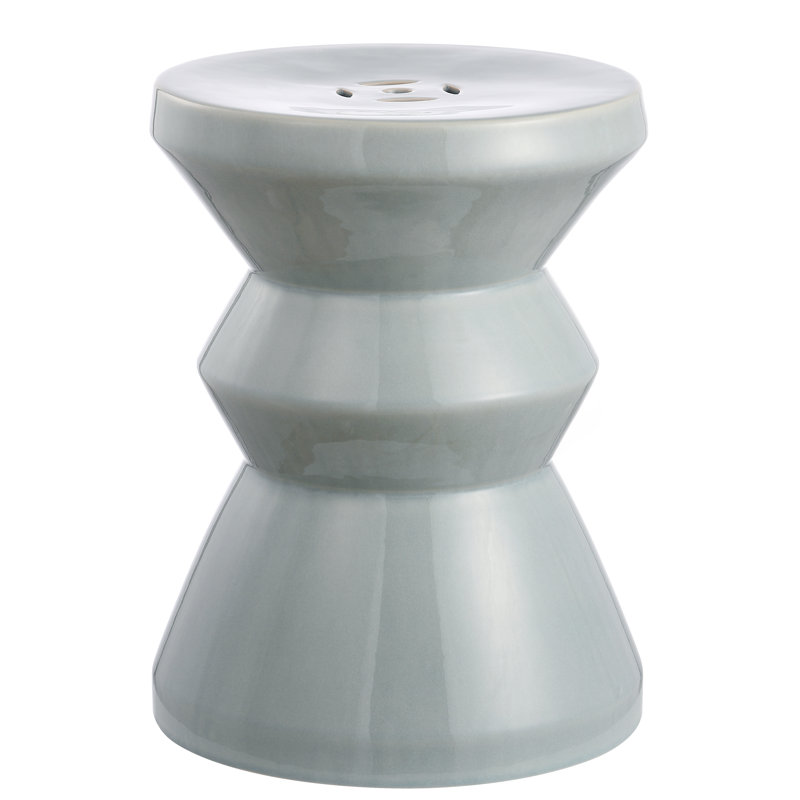 Potashnick Ceramic Accent Stool, Ocean Blue