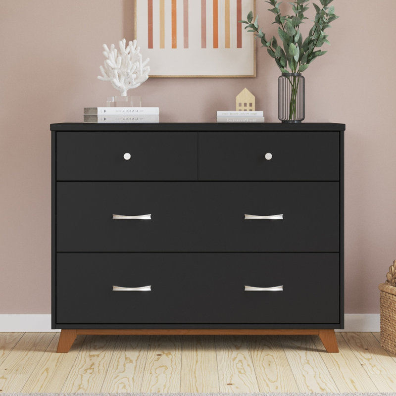 Soho 3 Drawer Changing Table Dresser, Black/Natural