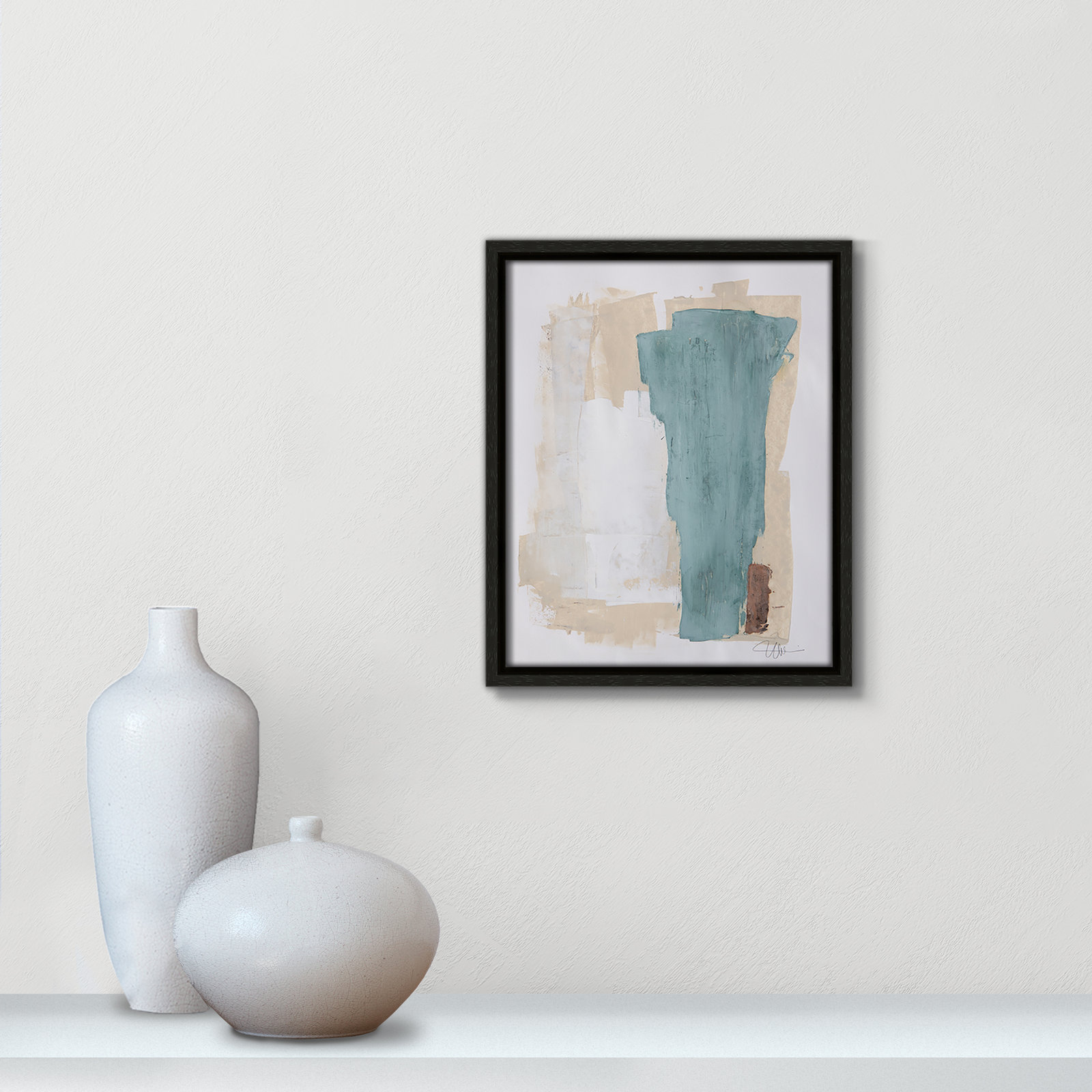 Hubbard "Together We Work-II" Print, Espresso Framed, 11.5" H x 9.5" W x 2" D