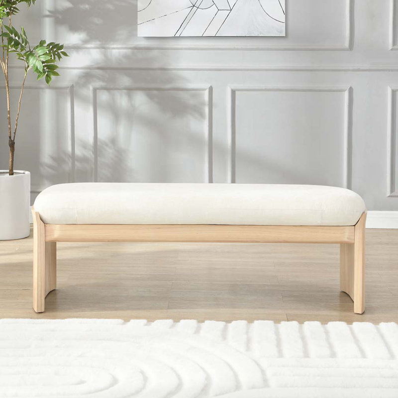 Banc en bois d'hévéa pour salon et chambre à coucher