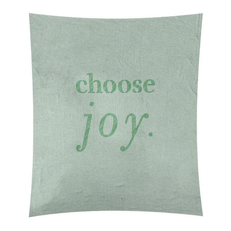 Tapisserie de polyester, choisir la joie citation, H 27,5 po x l 37,5 po, Vert