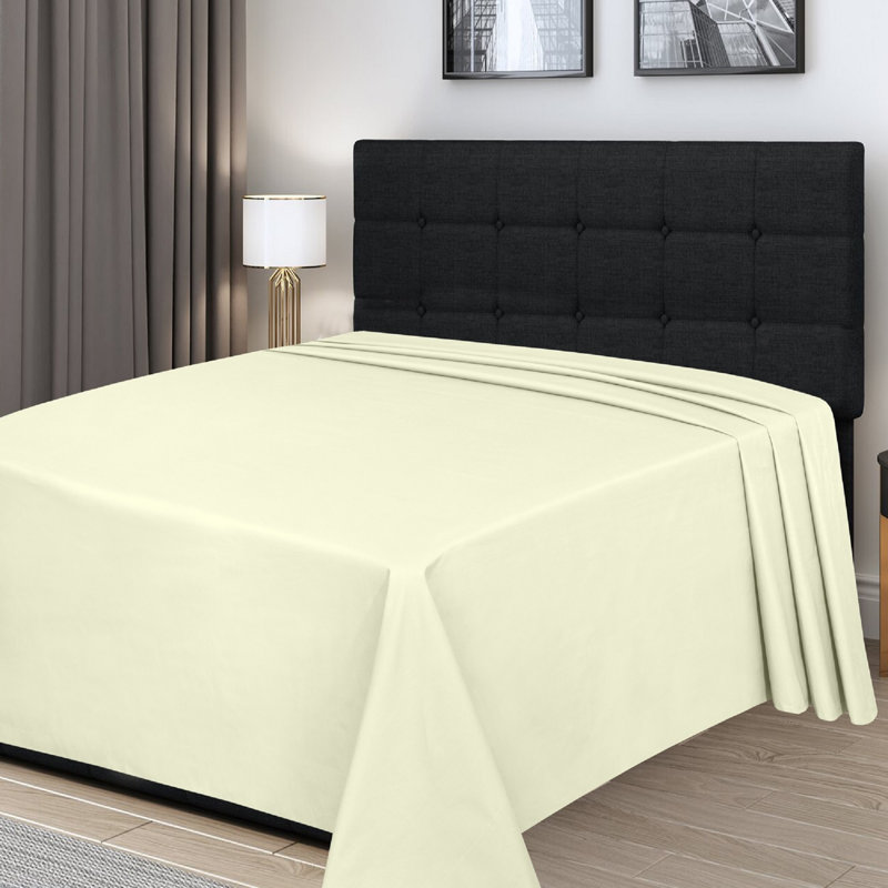 Egyptian-Quality Cotton sheet Flat, Double (4'6"), Cream