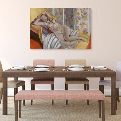 Classic Nude Reclining Classic Modern Abstract Portrait Wall Art Print 1 Piece Wrapped Canvas Wall Art