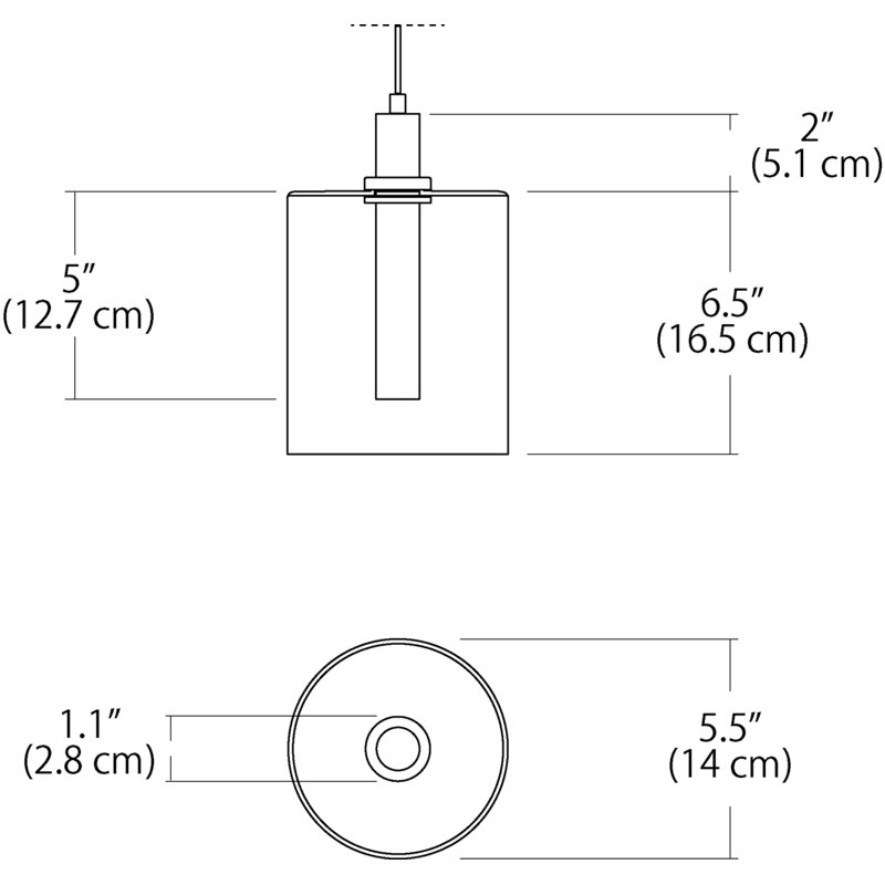 Velo 1 - Light Single Cylinder LED Pendant, Polished Chrome