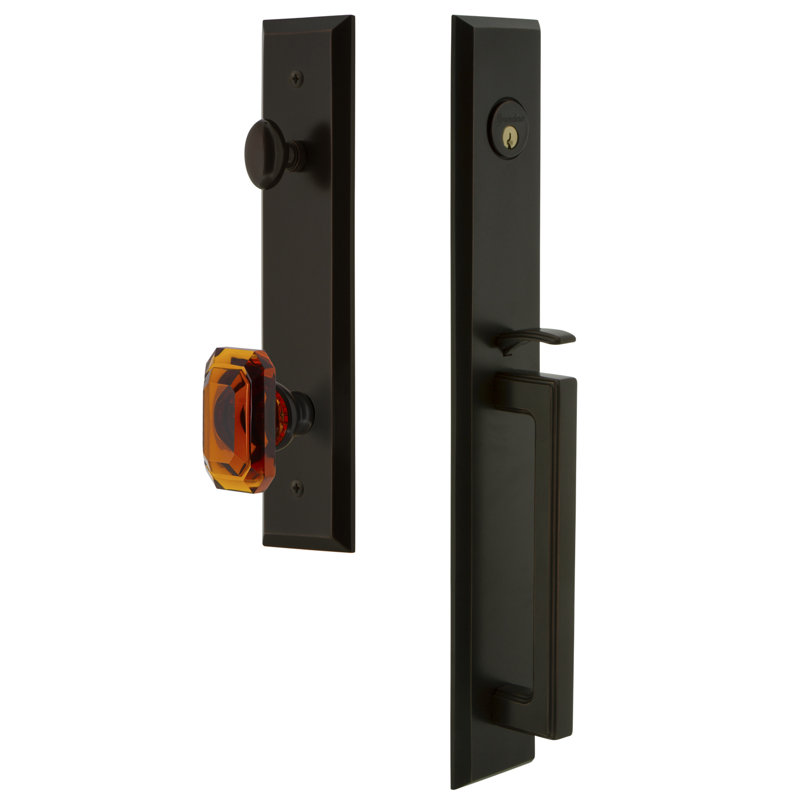 Fifth Avenue Complete Inactive Dummy Handleset with Baguette Knob and Rosette, Timeless Bronze