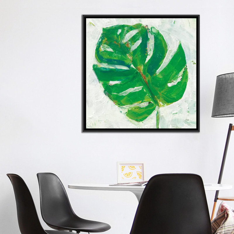 « single leaf play ii », reproduction d’art sur toile, H 18 po x l 18 po x P 1,5 po, Toile avec cadre noir, Non mat