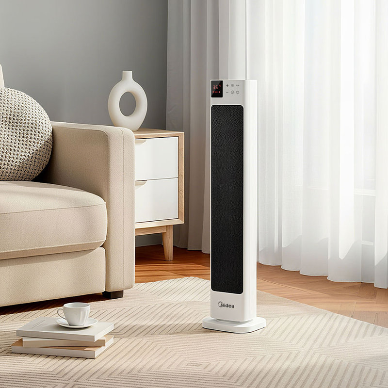 Comfee 2000W 6824 BTU Electric Tower Space Heater with Adjustable Thermostat and with Digital Display, White