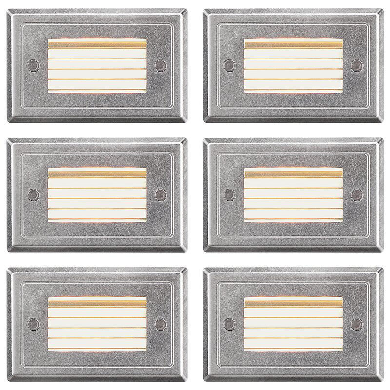 LED Hardwired Step Light Surface Mounted Low Voltage 3000K Warm White Waterproof Aluminum, Stainless Steel