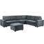 Canapé modulaire 7 pièces en tissu gris, 119 po, coussins de dossier, accoudoirs souples amovibles 7, sièges, coussins amovibles