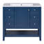 Meuble-lavabo de 36 po avec lavabo, une armoire et trois tiroirs, bois massif et panneau de fibres à densité moyenne, bleu-118003418