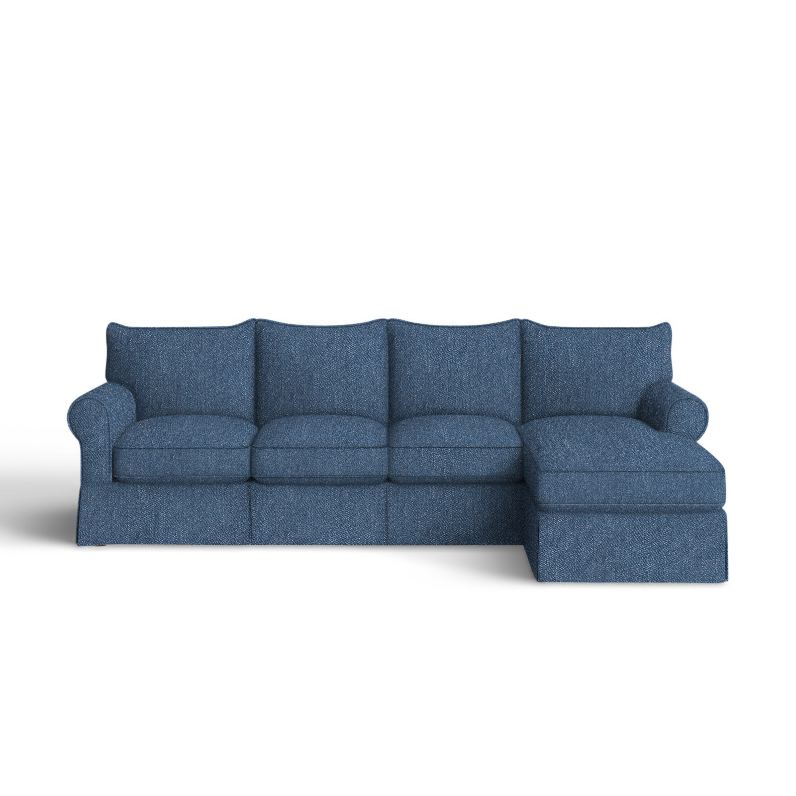 Amari Slipcovered Sectional with Sleeper Sofa, Bevin Natural Linen Blend, Right Hand Facing