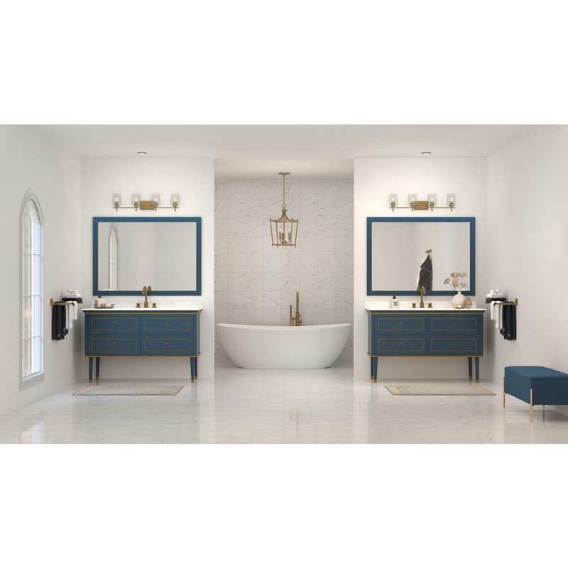 Calais 4 - Light Dimmable Vanity Light, Vintage Brass