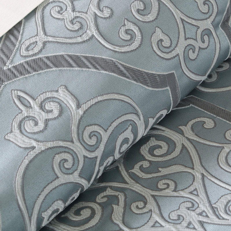 Ensemble d'édredon de luxe avec draps 100% coton de luxe - 12 pièces en bleu