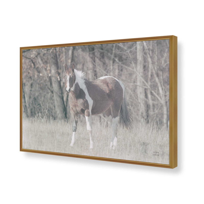 «Sunny Field III» par Nathan Larson, reproduction d'art, H 12 po x l 18 po, Doré