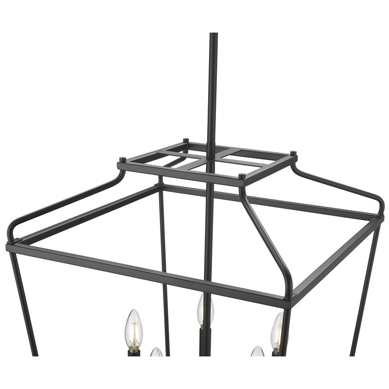 Luminaire suspendu 4 lumières Nellita, H 25 po x l 18 po x P 18 po, Noir mat