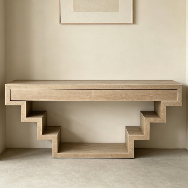Console Retro Minimalist Art Design, H 31,5 po x l 70,87 po x P 15,75 po, Bois naturel