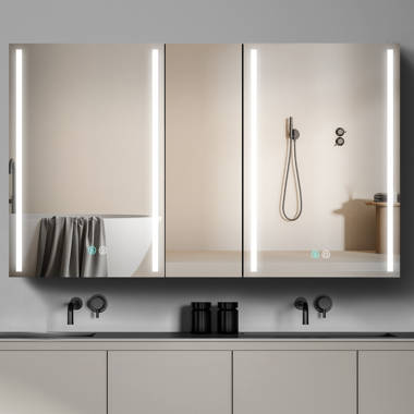 Wall Mounted Bathroom Storage Rack, Mirror Cabinet Hanging Shelf