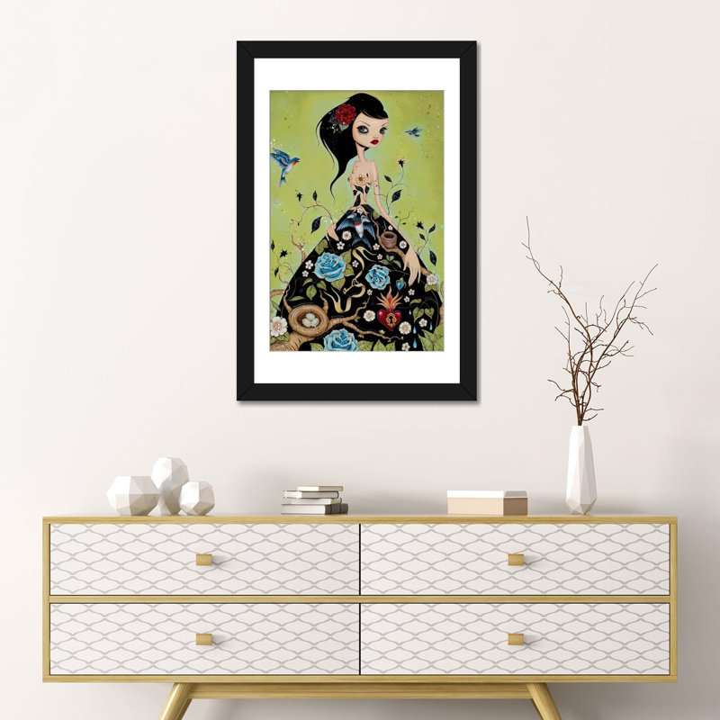 « chemical fille », reproduction d’art sur toile tendue, H 24 po x l 16 po x P 1 po, Papier avec cadre noir, Blanc