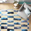 Tapis touffeté géométrique turquoise / gris-509513566