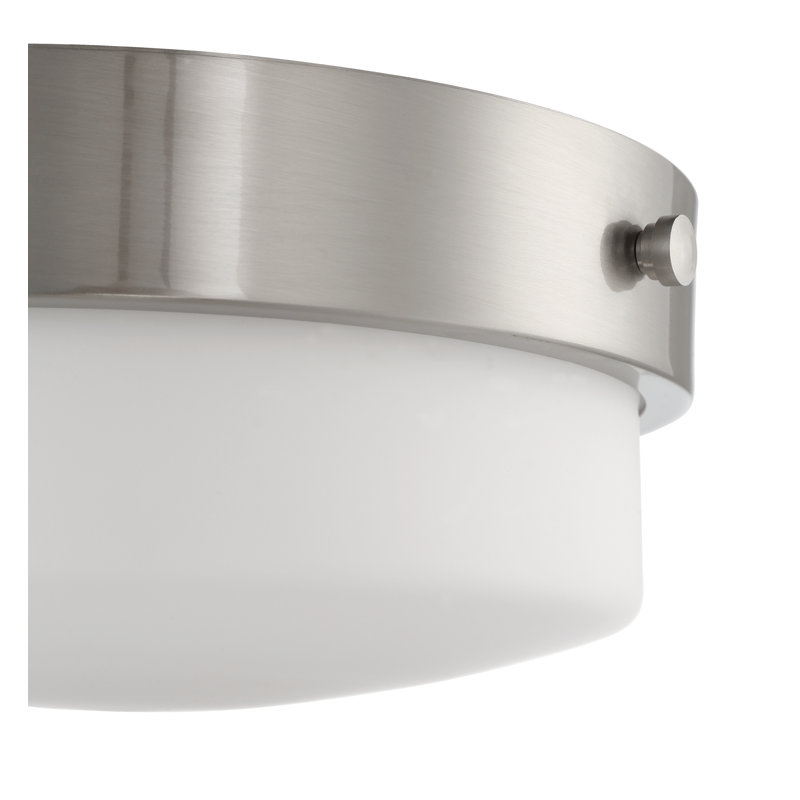 Plafonnier encastré 2 lumières , Nickel, H 5 po x l 11 po x P 11 po