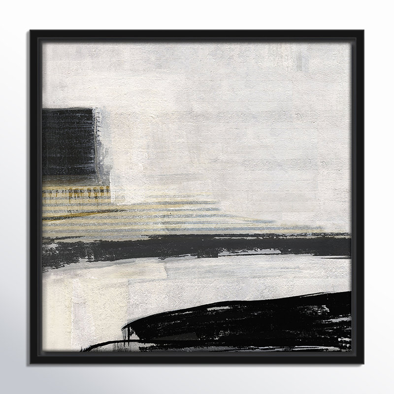 «La Bande I Print» par Sally Swatland, Cadre flottant noir, H 13,5 po x l 13,5 po