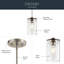 Crosby 1-Light Single Brushed Nickel Pendant with Clear Glass Shade-1185362699
