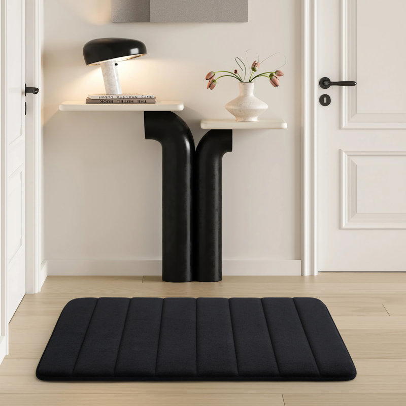 Nasier Memory Foam Non-Slip Bath Mat, 40x60, Black