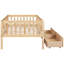 Lit de jour simple avec deux tiroirs en noyer exquis - Ajoute une touche de rangement efficace en bois massif pour la chambre à coucher-130155463-130155461