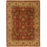 High-Quality Hand-Knotted Red And Ivory Area Rug
