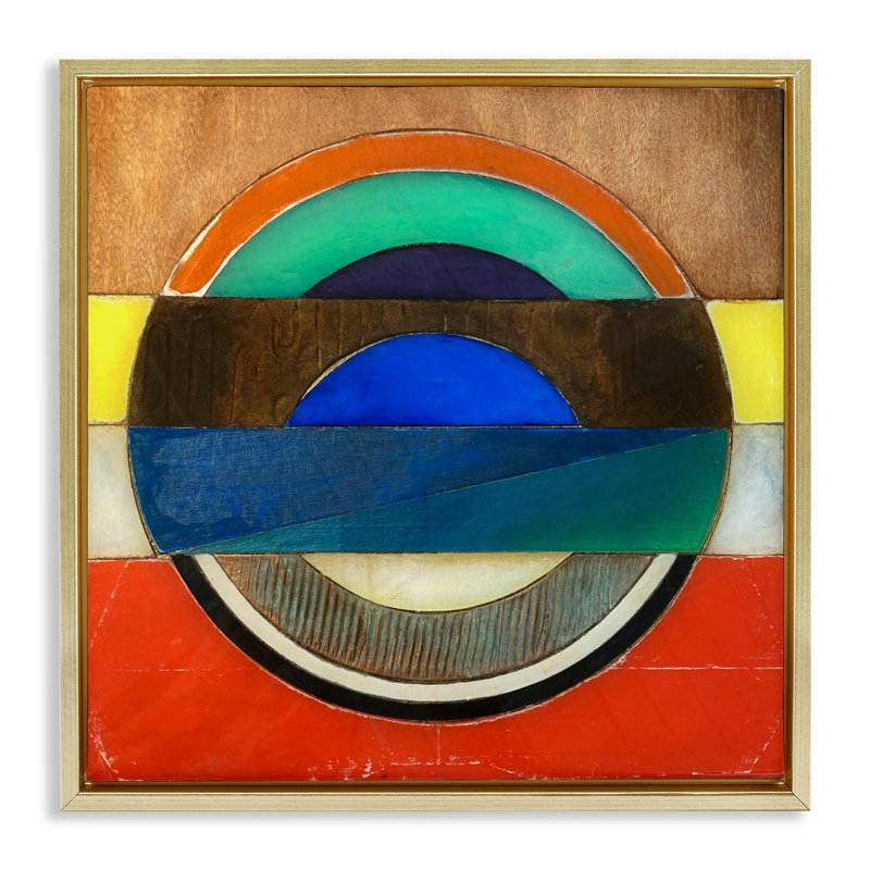 Cadre flottant biseauté, conception par Matthew Finger, H 25 po x l 25 po, Cadre flottant métallique doré