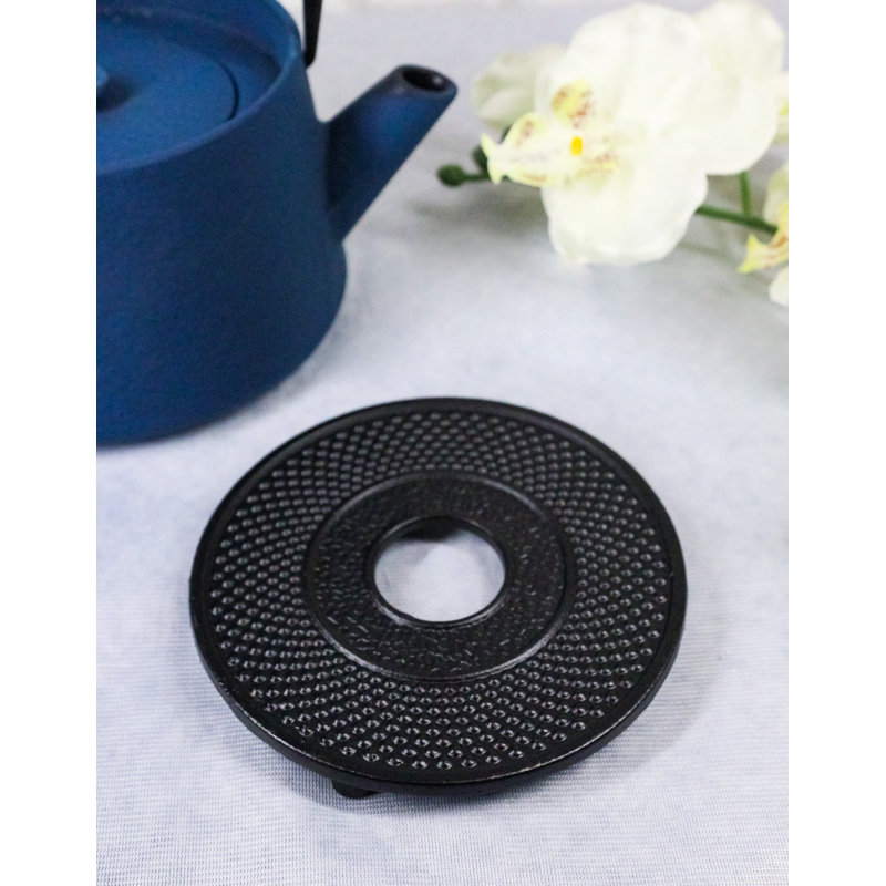 Support à théière ronde en métal et fonte ronde Tetsubin 5 po