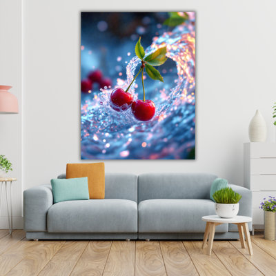 Red Asian Lantern Tempered Glass Wall Art