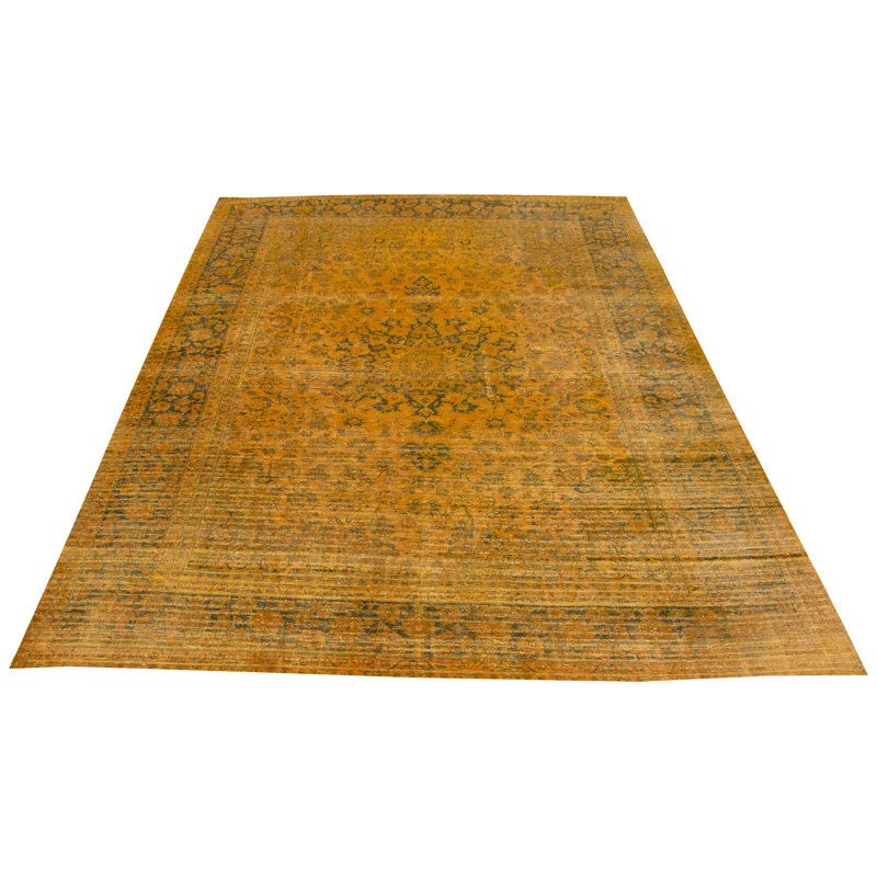 Tapis doré foncé à transition de couleur 9 pi 6 po x 13 pi 6 po