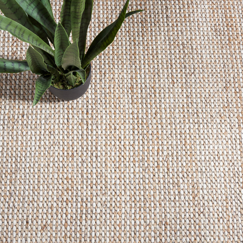 Aufmann Handmade Tufted Area Rug in Natural/Beige, Rectangle 4' x 6'