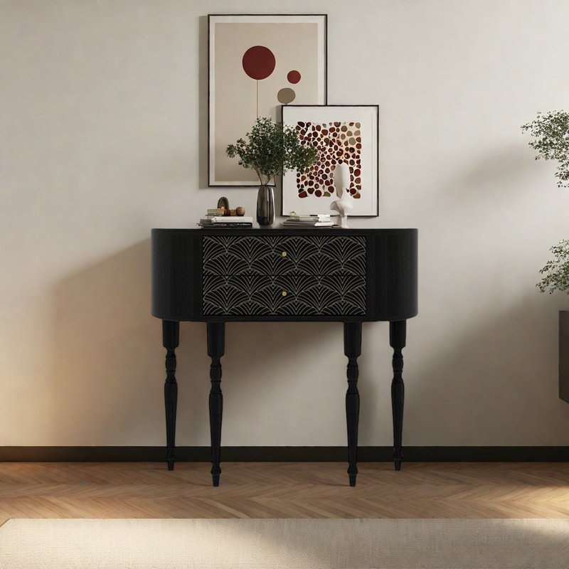 Console rétro élégante, H 35,43 po x l 39,37 po x P 11,81 po
