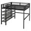 Lit mezzanine en métal avec tablettes à 4 niveaux et rangement-928713975-928713977
