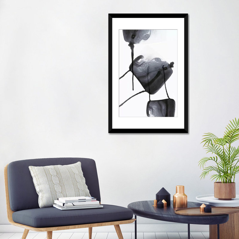 «Inked II» par PI Studio - reproduction sur toile tendue, H 24 po x l 16 po x P 1 po, Papier d'art encadré noir