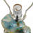 D15x29.5" Verdant Agate-Slice Table Lamp W/ Marble Base