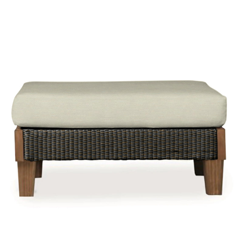 Catalina Outdoor Ottoman, Canvas Black Sunbrella® Canvas, Mink