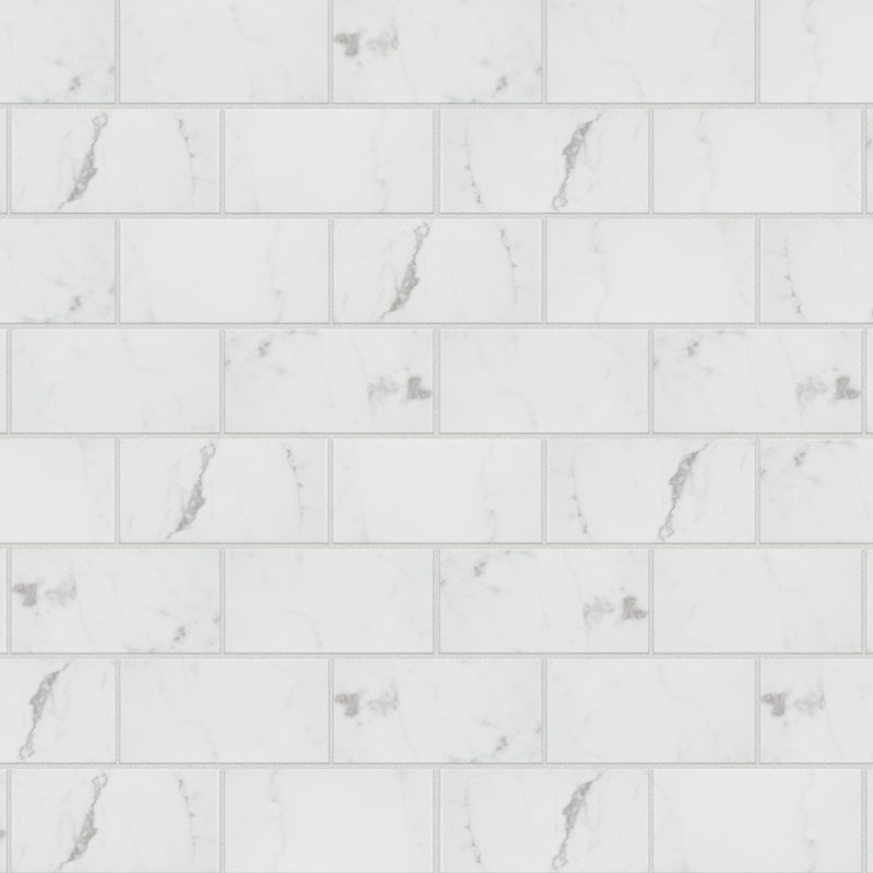 Classico Carrara 3" x 6" Ceramic MarbleLook Subway Tile