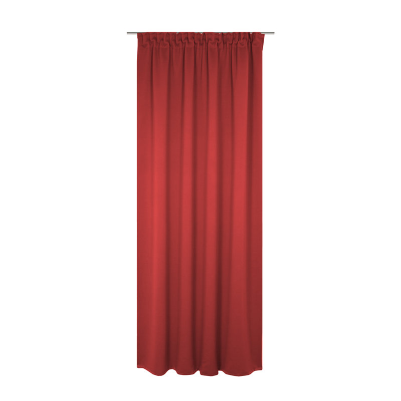 Polyester Blackout Pinch Pleat Curtain Panel, 142cm wide x 355cm high, Red
