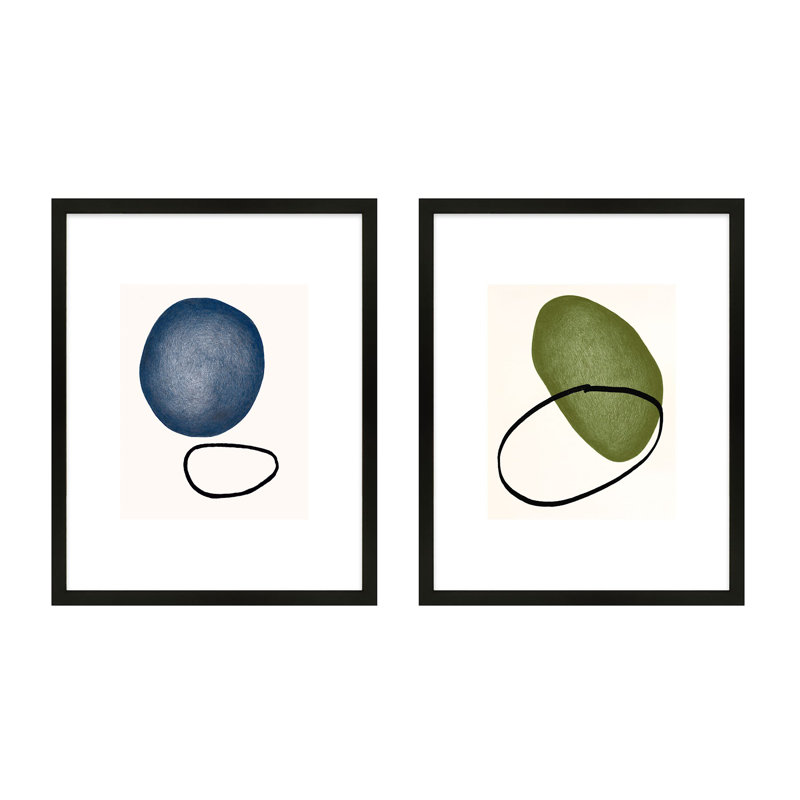 No. 151 & 167, Set Of 2 Print by Katy Montica, Black Framed Paper, 20" H x 16" W x 1.25" D